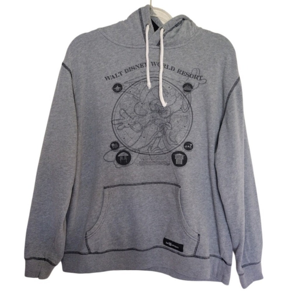 Walt Disney World‎ Resort Sweatshirt Women's M Gray Mickey Mouse 2017 Hooded